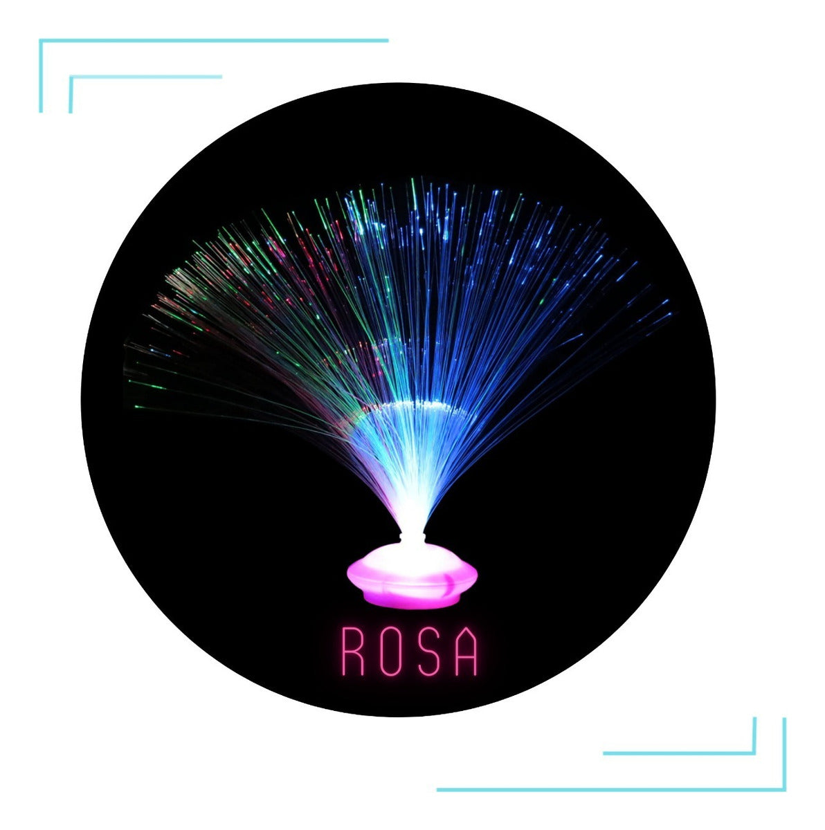15 Abajur De Fibra Ótica Luz Led Luminária Mesa + Pilhas