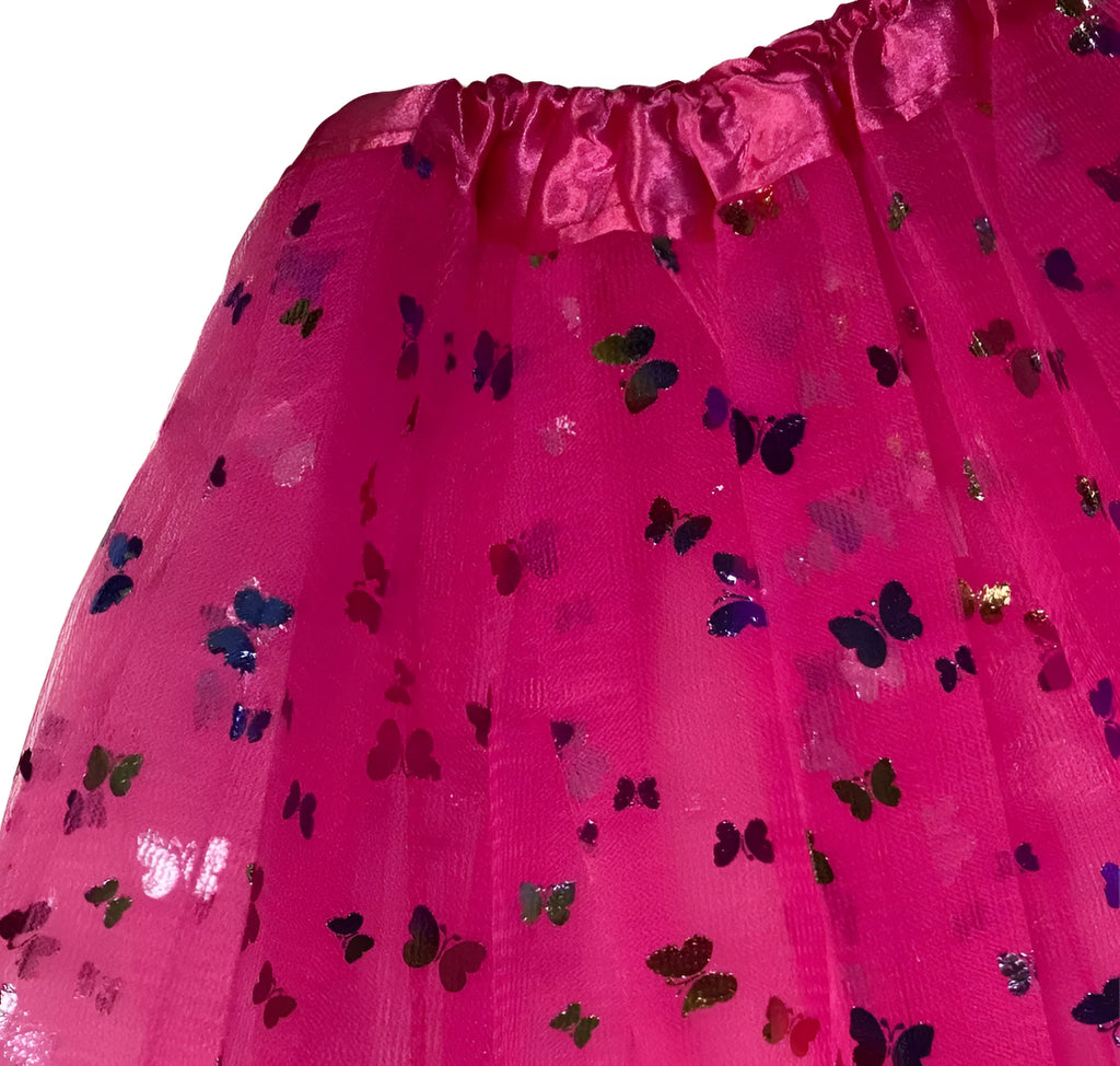 Saia Tule Boboletas Metalizadas Ballet Infantil Festa Niver