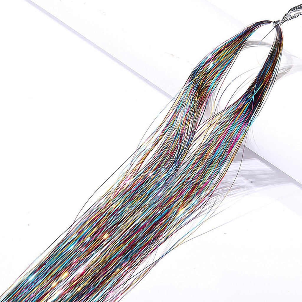 12 Cores Cabelo Extensões Cabelo Glitter Mulheres Meninas