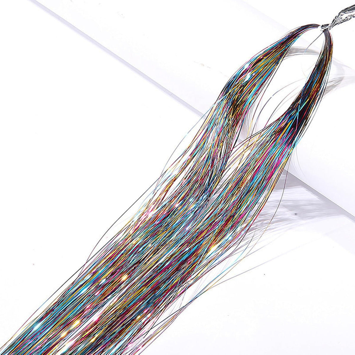 12 Cores Cabelo Extensões Cabelo Glitter Mulheres Meninas