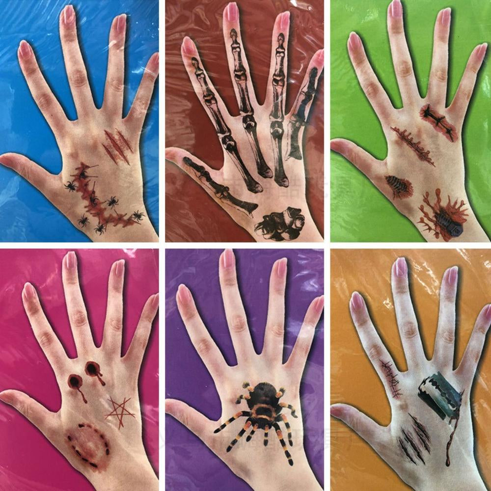 Tatuagem Fake Tattoo Temporária Adesiva Feridas De Halloween