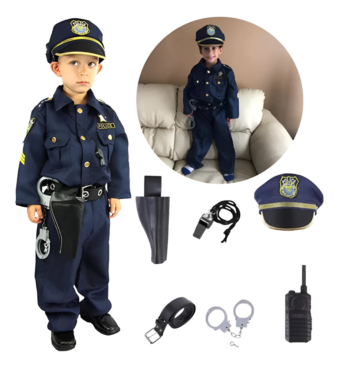 Fantasia Luxo Crianças Cosplay Policial/enfermeira/bombeiro