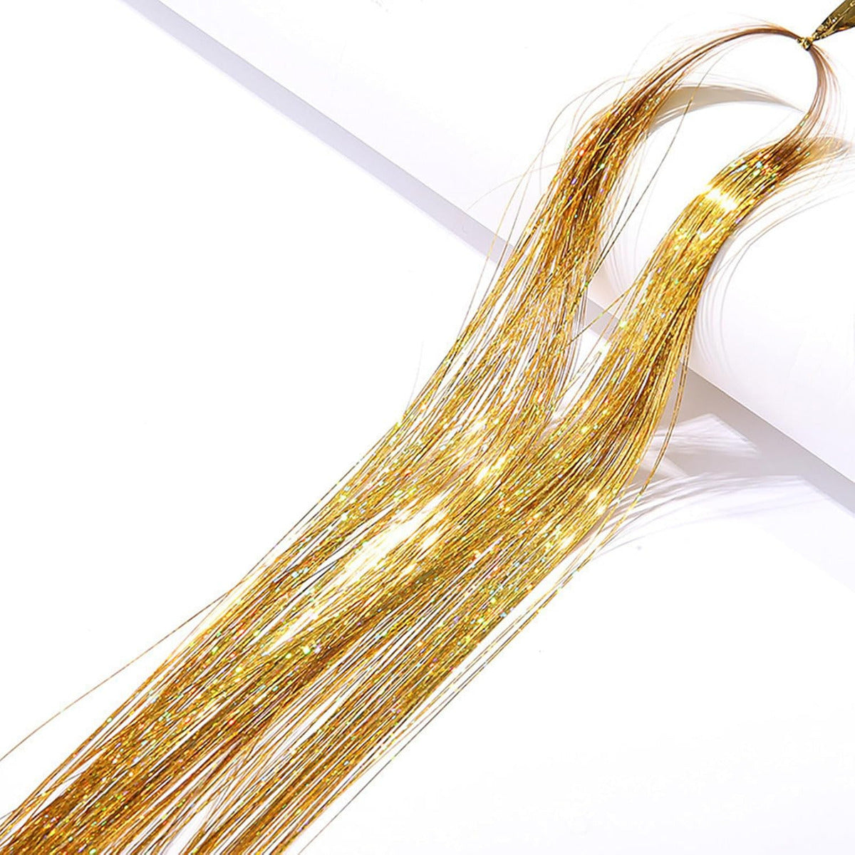 12 Cores Cabelo Extensões Cabelo Glitter Mulheres Meninas