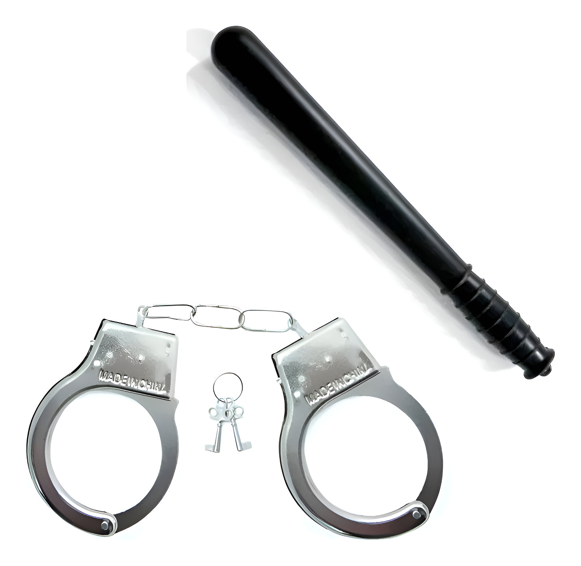 Kit Acessórios De Policial Cassetete+ Algema P/festa Cosplay
