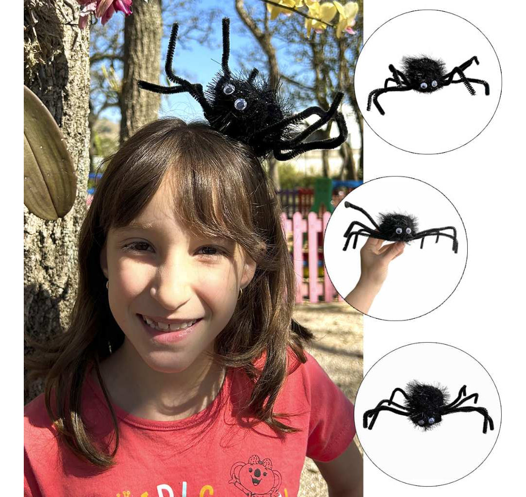 Acessório De Halloween Presilha Grampo De Aranha Preta