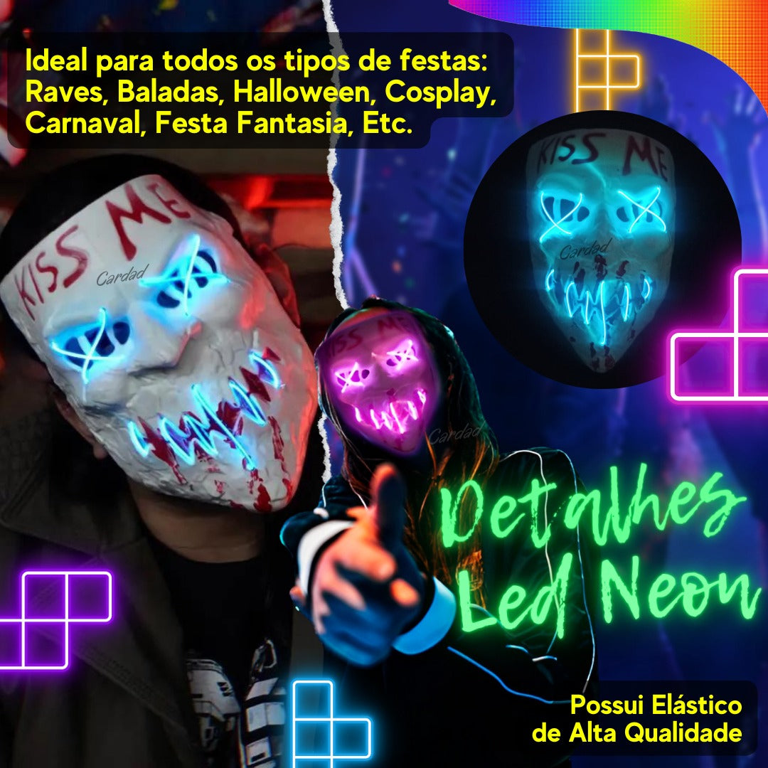 Mascara Cosplay Halloween The Purge Fantasia Carnaval Led