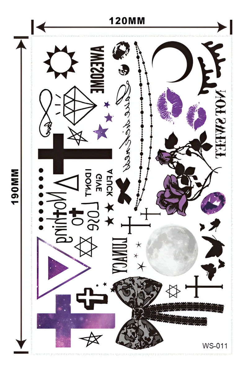 Autocolantes Tatuagem Halloween D'água Falso Morcego Abóbora