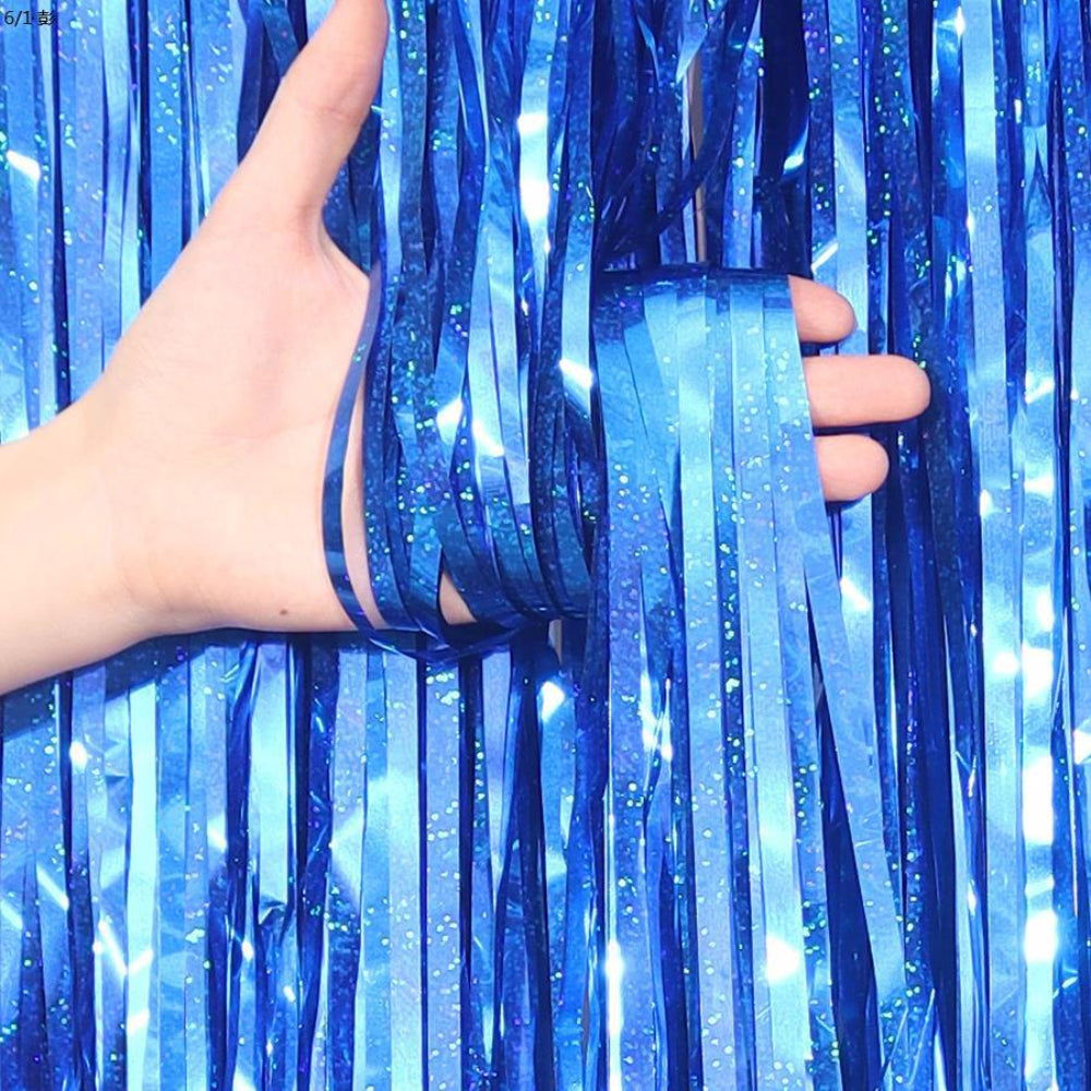 Kit 5 Cortinas Metalizada Holográfica 2x1m Festa Decoração