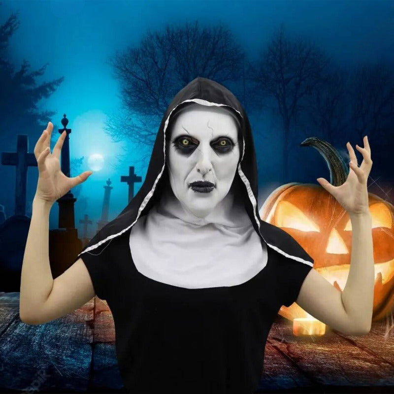 Máscara De Freira De Terror Cosplay Halloween Festa Latex