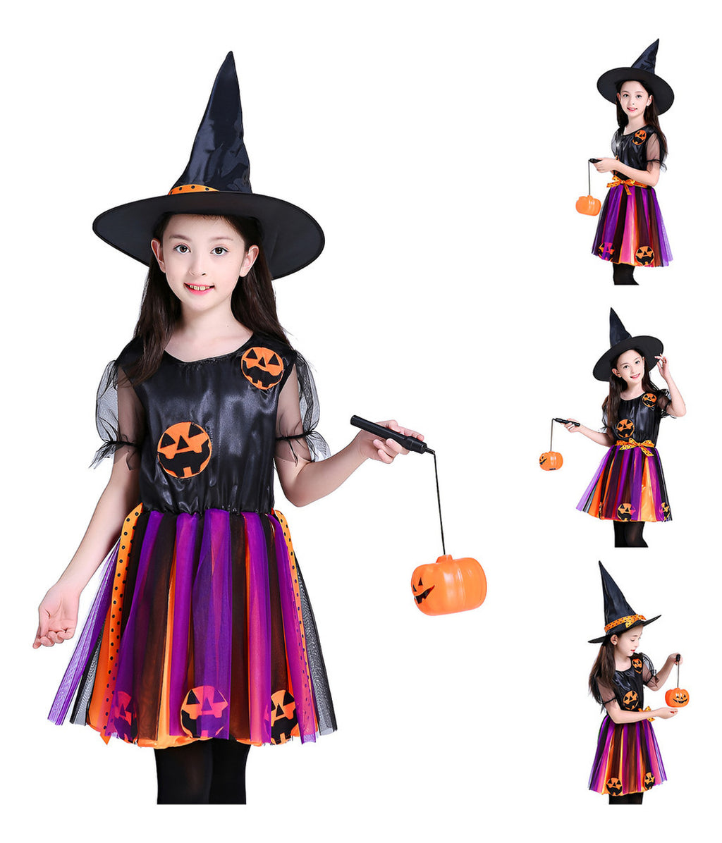 Saia Tule Halloween 40cm Laranja Roxo Fofa Festa