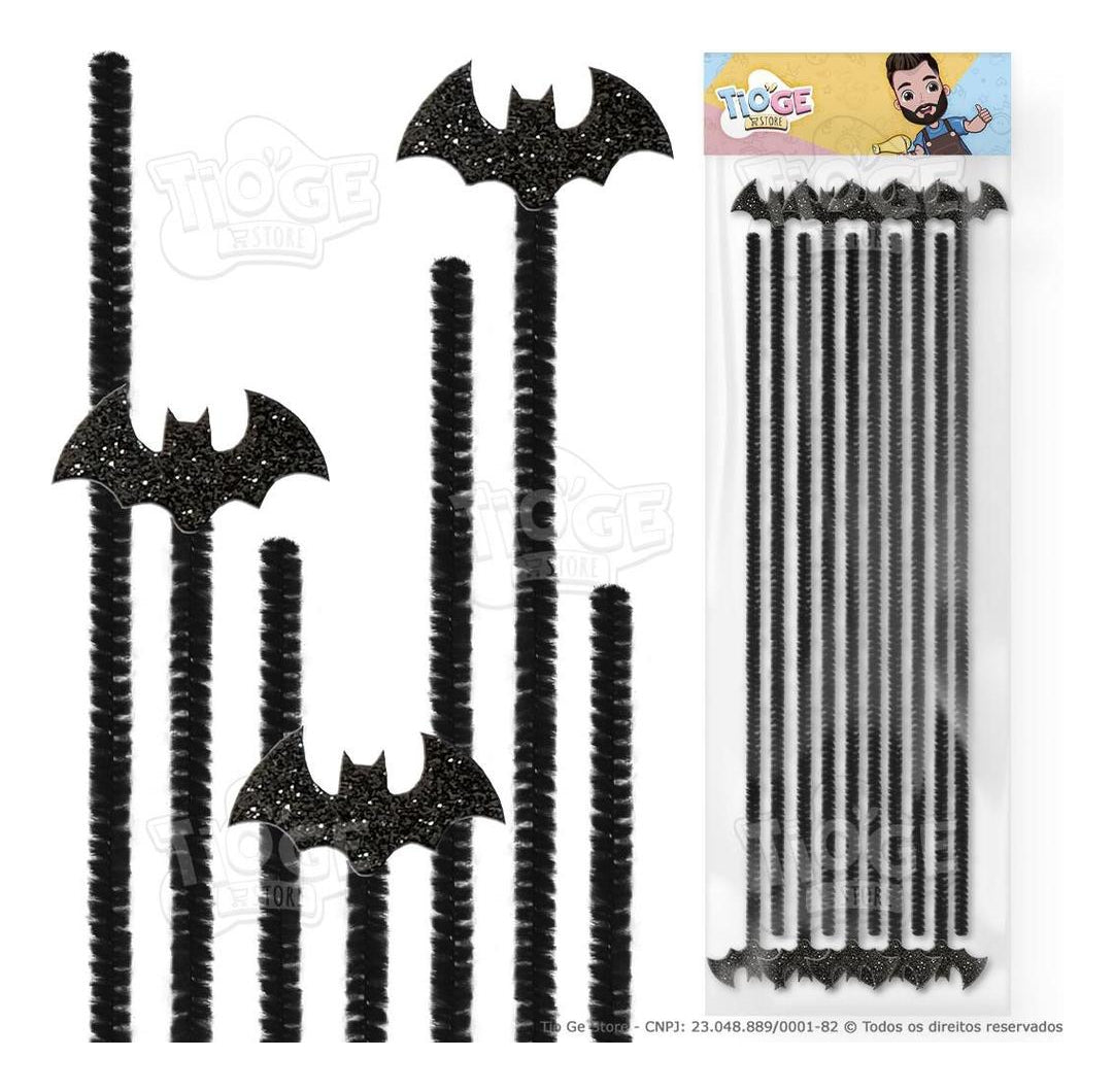 Cabelo Maluco Halloween Hastes Flexíveis Pelúcia Morcego
