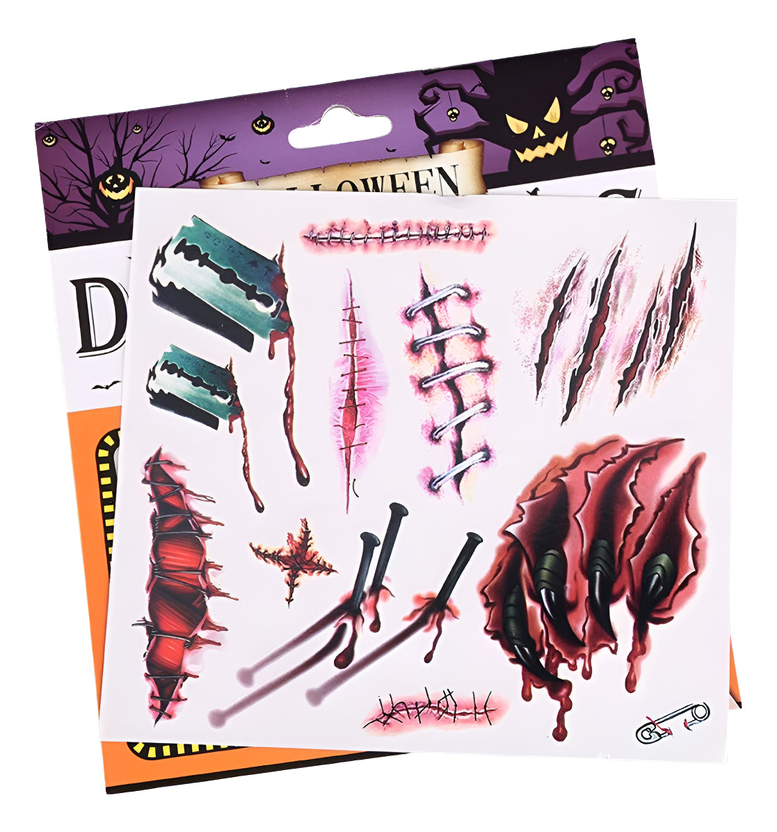 Tatuagem Fake Tattoo Temporária Adesiva Feridas De Halloween