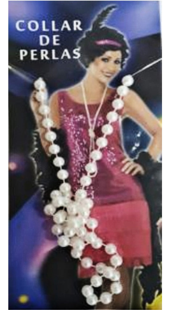 Kit Fantasia Melindrosa Gangster Tiara Luvas Colar Meia 5 Pç