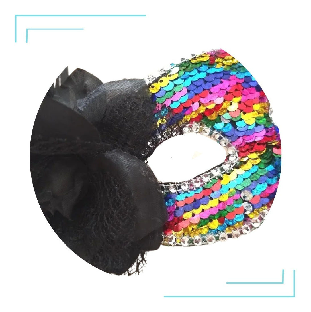 Kit Com 7 Máscaras De Gala Luxo Carnaval Varias Cores