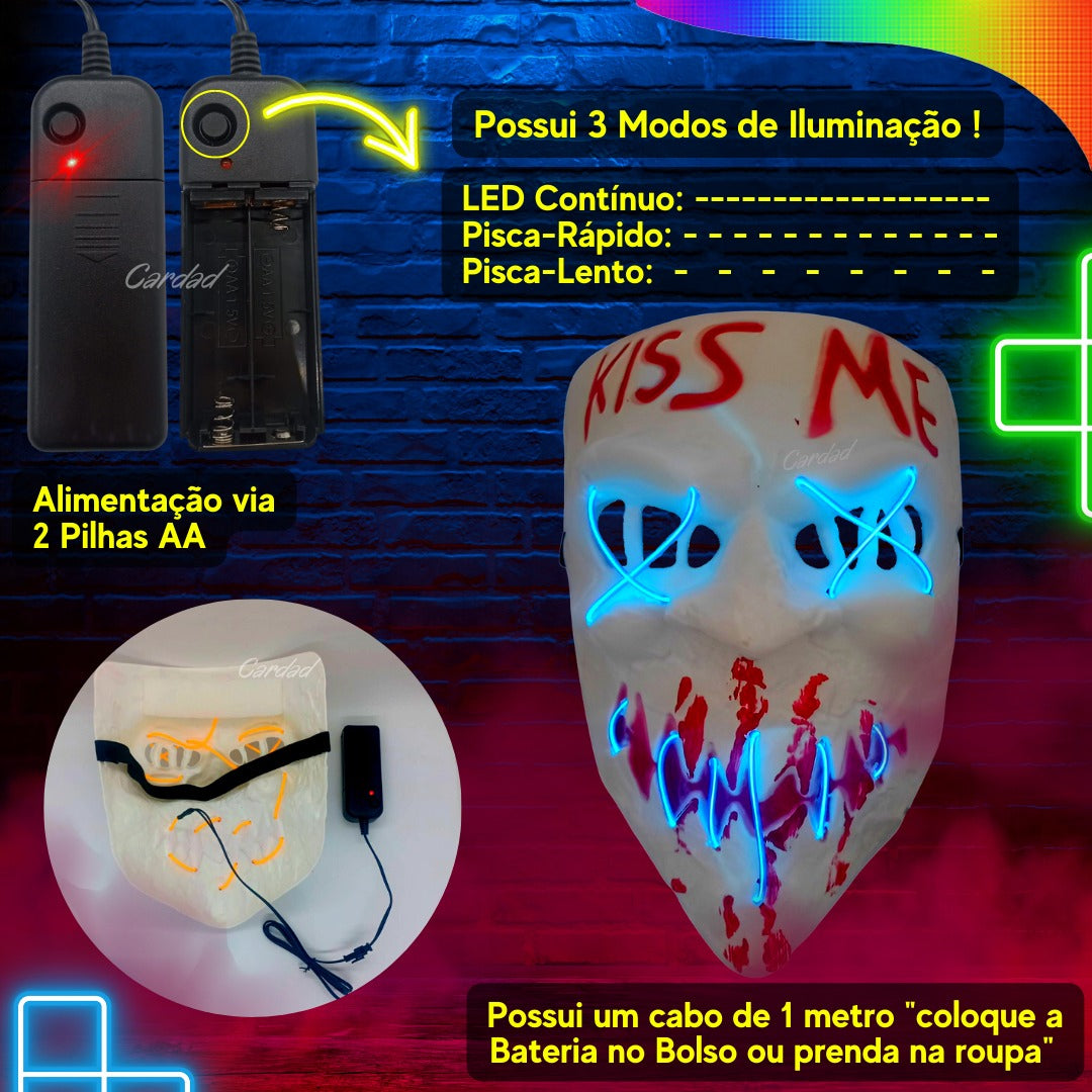 Mascara Cosplay Halloween The Purge Fantasia Carnaval Led