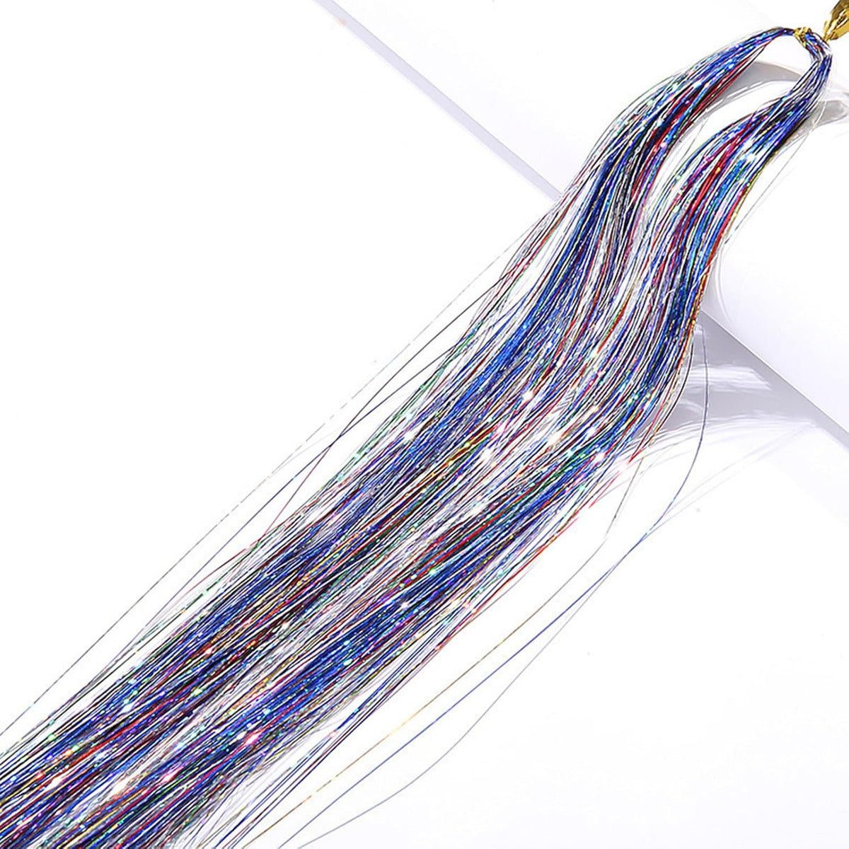 12 Cores Cabelo Extensões Cabelo Glitter Mulheres Meninas