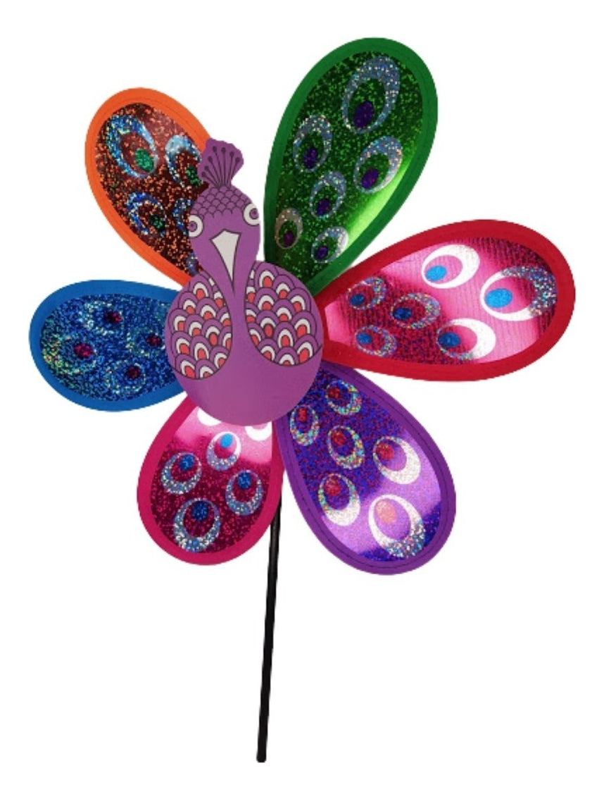 3 Cata-vento Pavão Flor Girassol P/ Decoração Jardim Varanda