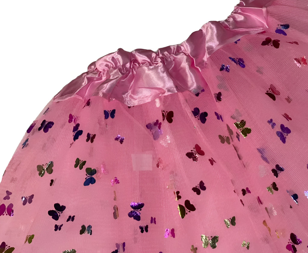 Saia Tule Boboletas Metalizadas Ballet Infantil Festa Niver