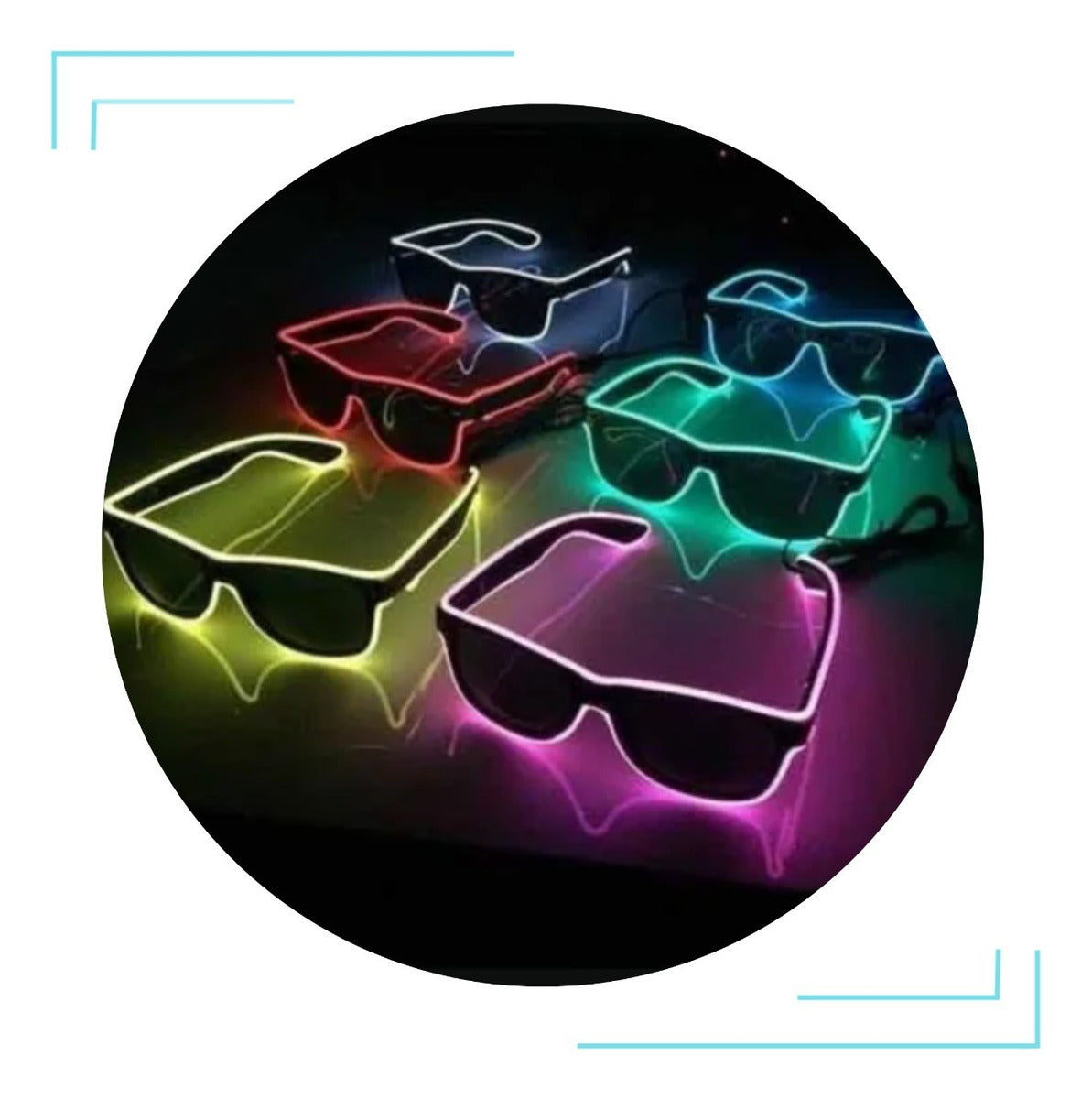 6 Óculos Led Neon Rave Balada Festa Tomorrowland 4 Funções