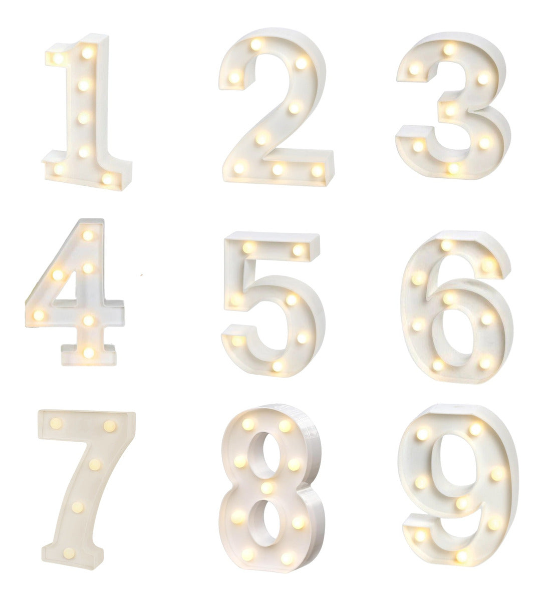 Luminária Led 3d Número 2 Branca/quente 22cm Decoração Festa
