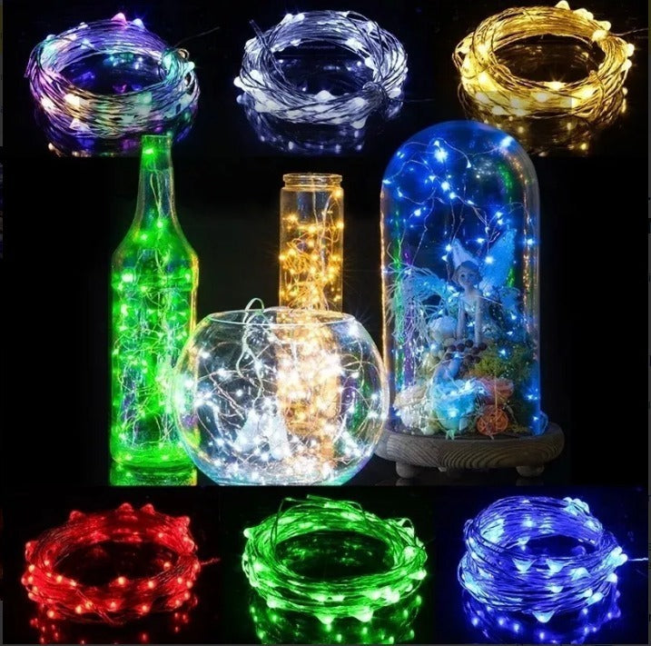 Kit 20 Fio Fada Cordão Luz Cores Natal 3mts 30 Leds+ Pilhas