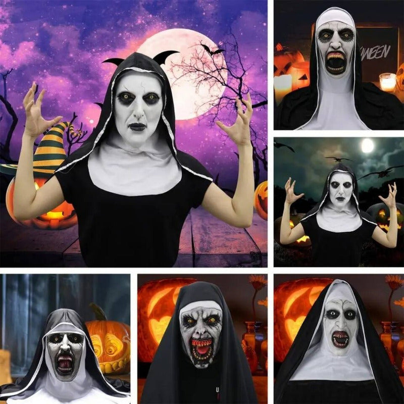 Máscara De Freira De Terror Cosplay Halloween Festa Latex