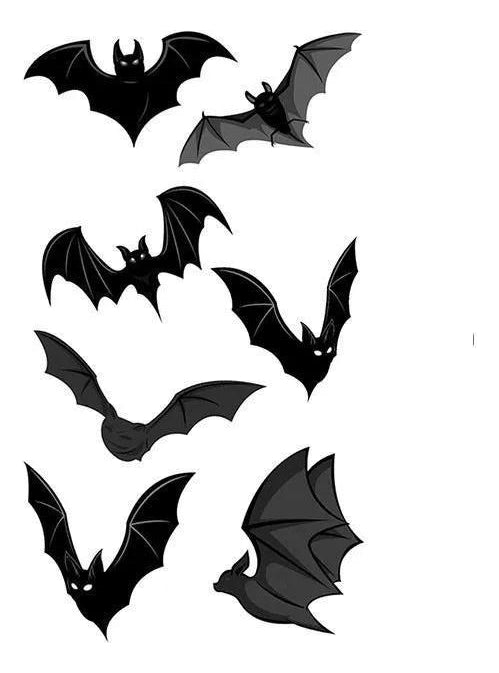 Adesivo De Tatuagem De Halloween - Aranha E Morcego (1 Folha