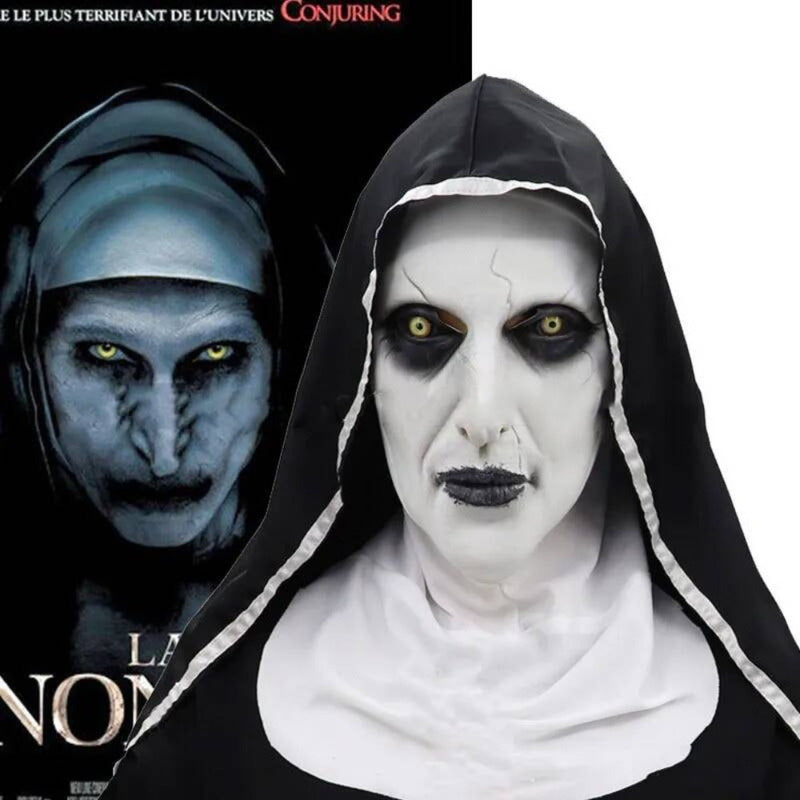 Máscara De Freira De Terror Cosplay Halloween Festa Latex