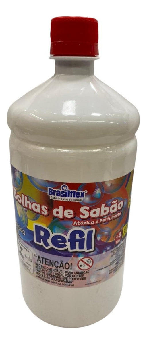 Refil Para Bolha De Sabão Liquido P/ Maquinas Frasco 1 Litro