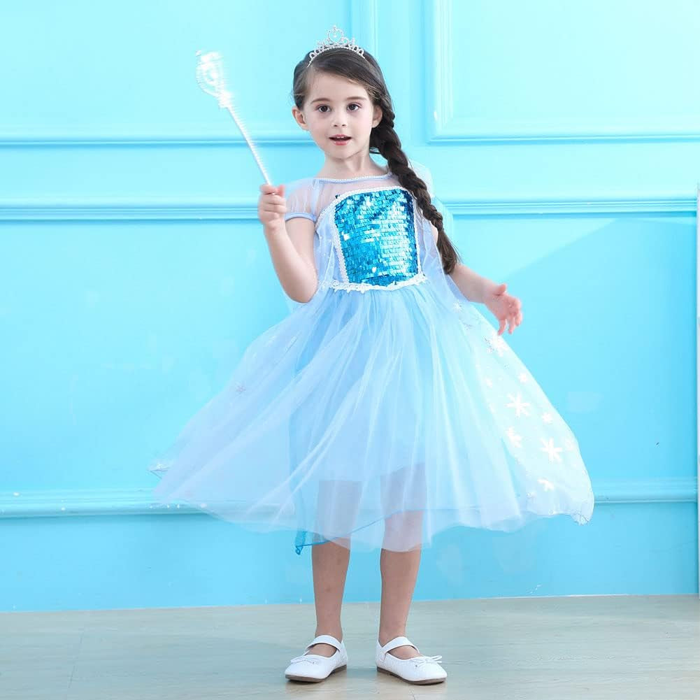 Princesa Elsa Fantasia For Girls Acessórios Birthday Party