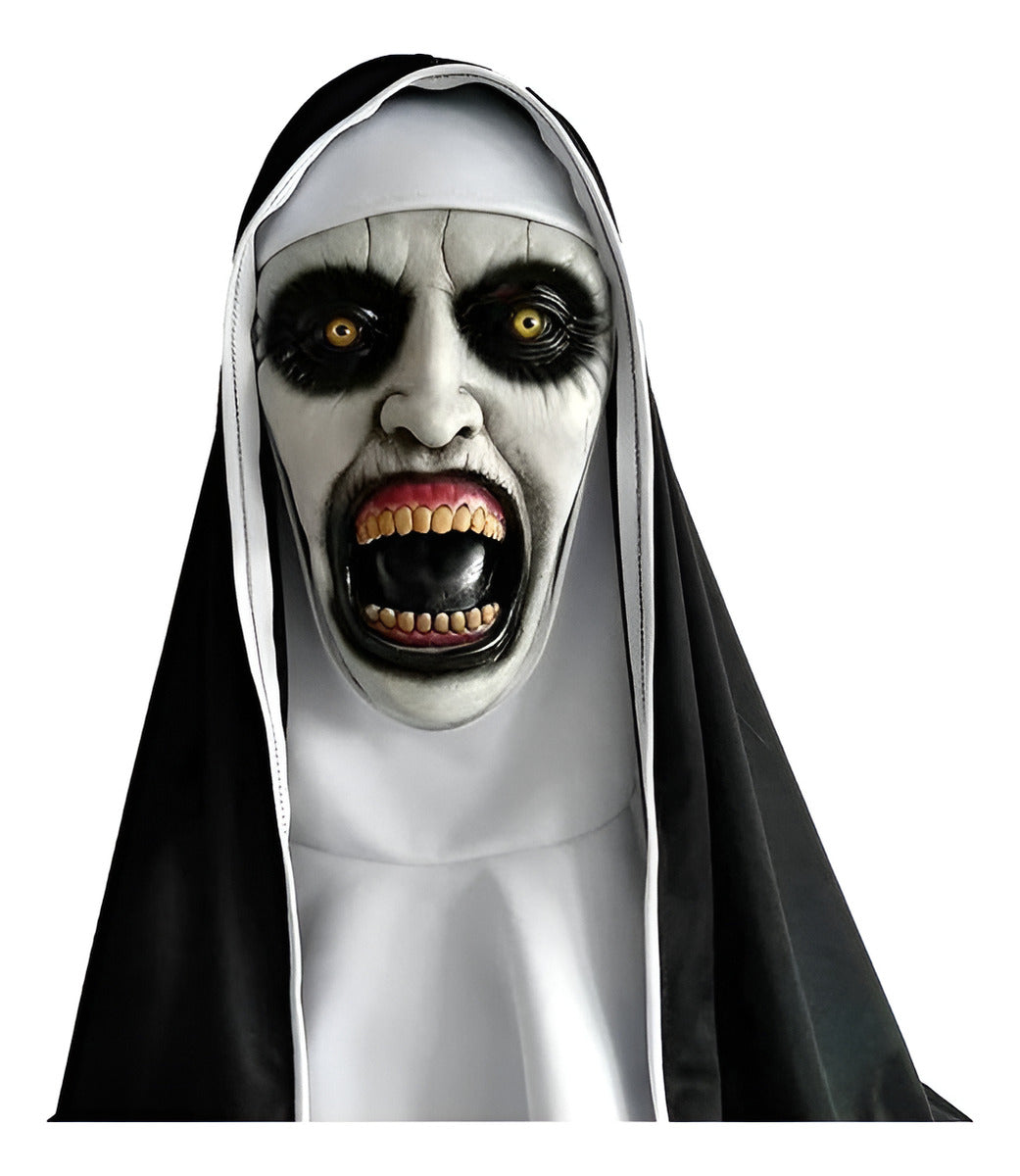 Máscara De Freira De Terror Cosplay Halloween Festa Latex