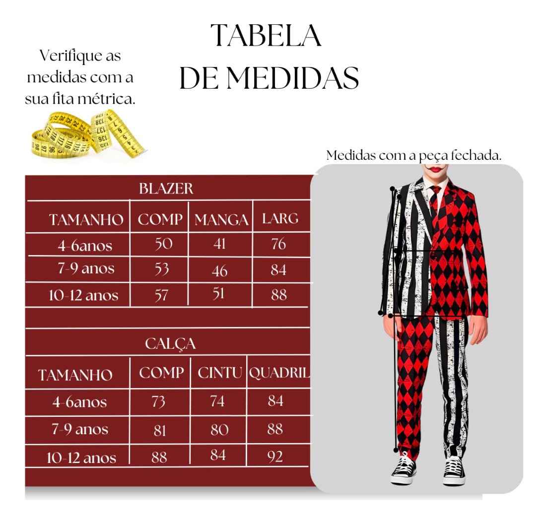 Fantasia Infantil Menino Palhaço Halloween Copa Jocker