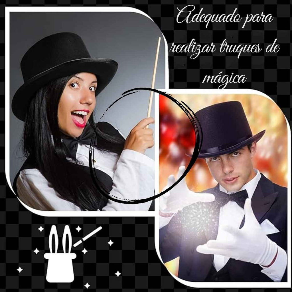 Fantasia Mágico Adulto Cartola Varinha Luva Capa 5 Peças