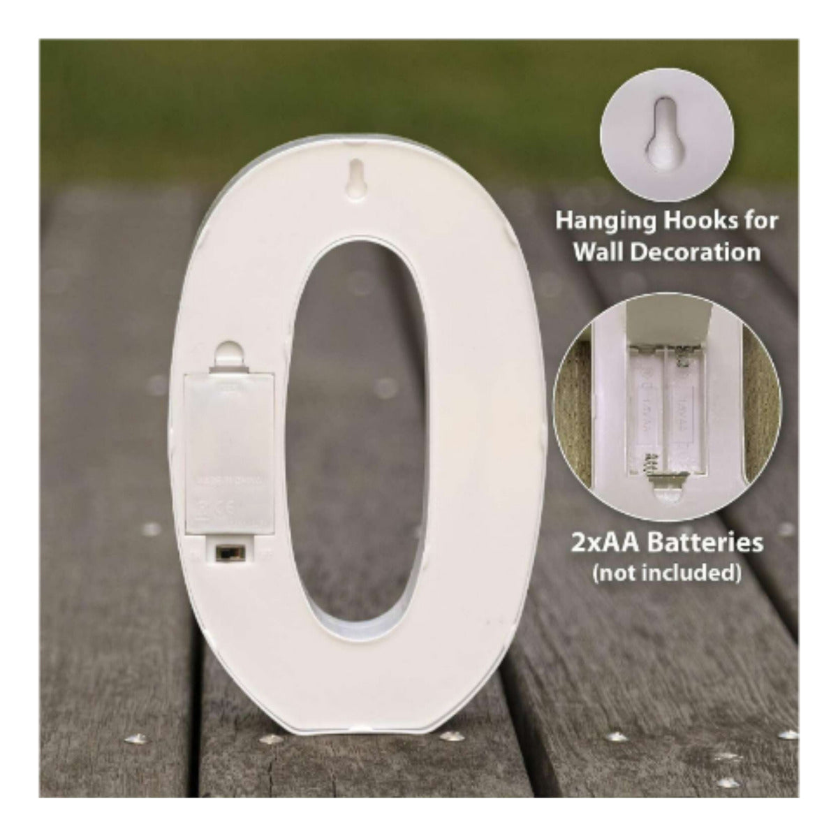 Luminária Led 3d Número 2 Branca/quente 22cm Decoração Festa