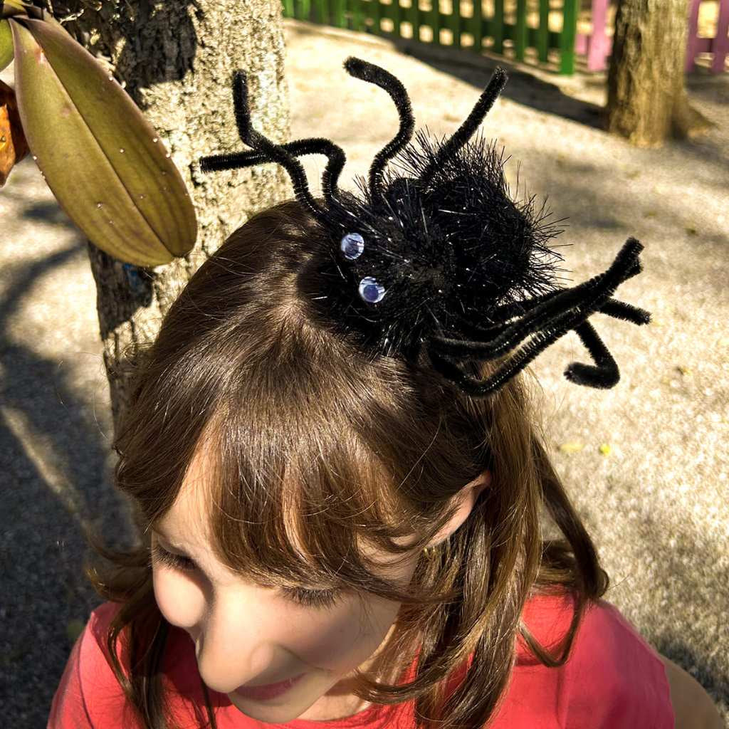 Acessório De Halloween Presilha Grampo De Aranha Preta