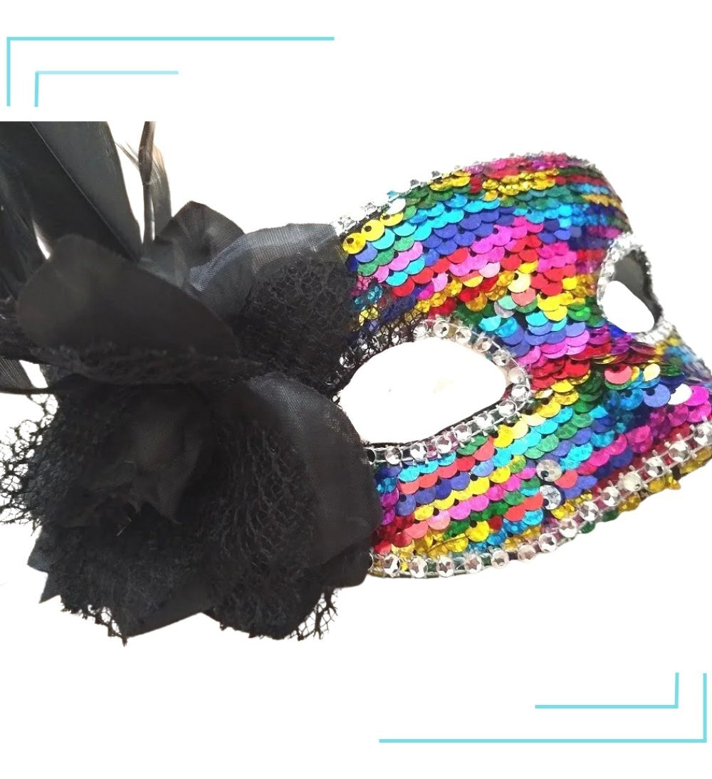 Kit Com 7 Máscaras De Gala Luxo Carnaval Varias Cores