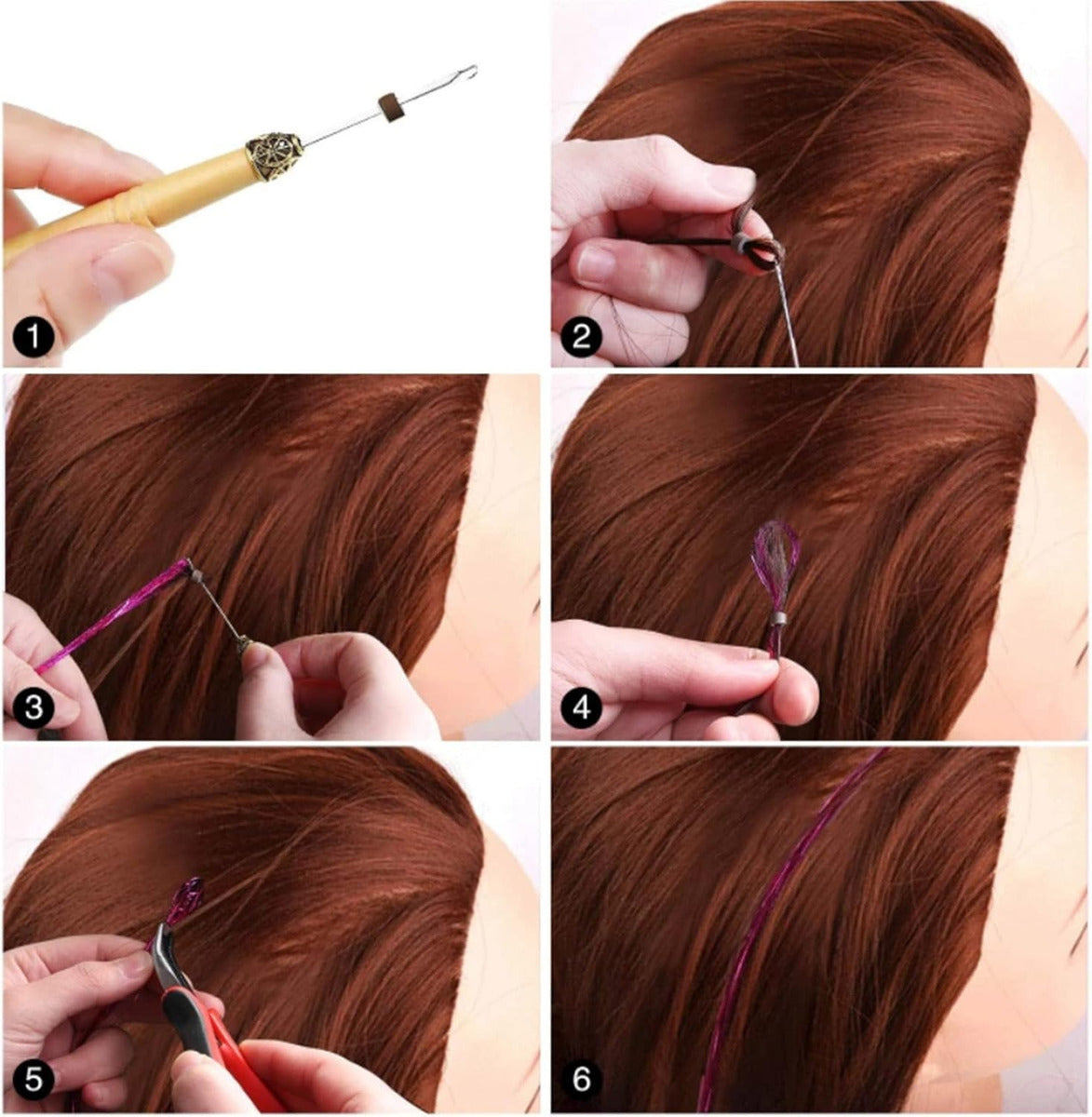 12 Cores Cabelo Extensões Cabelo Glitter Mulheres Meninas