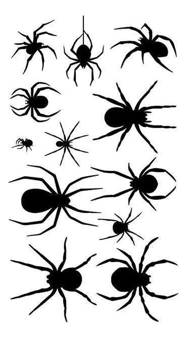 Adesivo De Tatuagem De Halloween - Aranha E Morcego (1 Folha