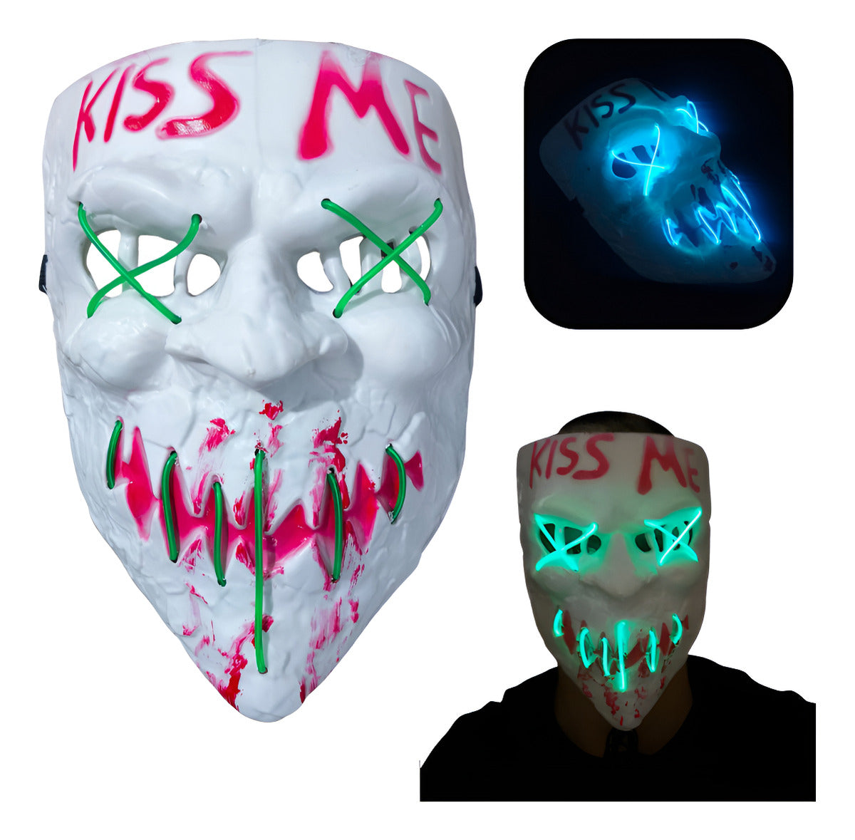 Mascara Cosplay Halloween The Purge Fantasia Carnaval Led