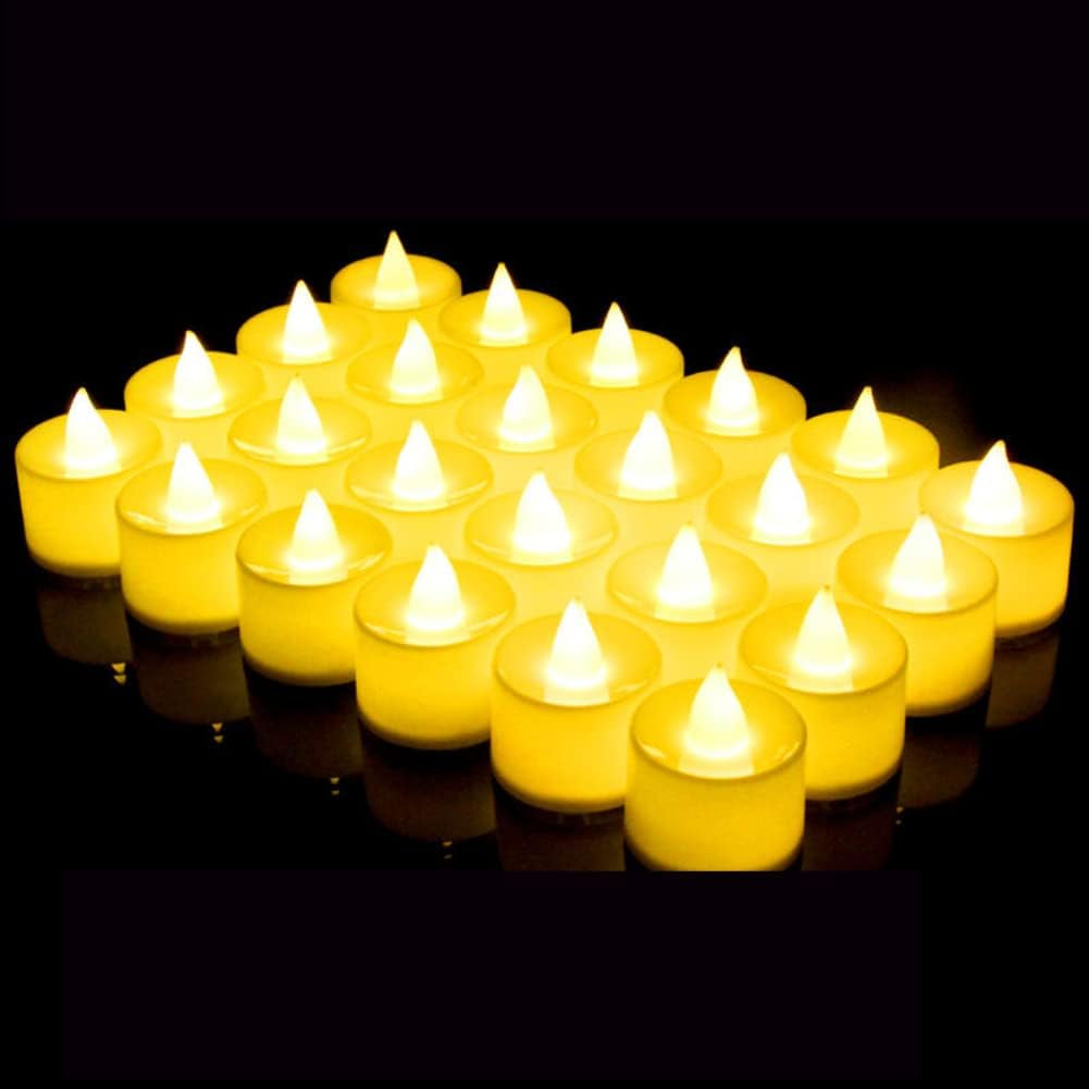 24 Pçs Vela Elétrica Falsa Branca Quente Cintilante Lâmpada