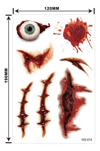 Autocolantes Tatuagem Halloween D'água Falso Morcego Abóbora