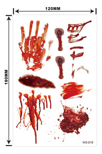 Autocolantes Tatuagem Halloween D'água Falso Morcego Abóbora