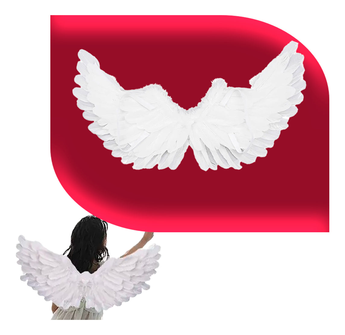Asa Anjo Negro Pena Fantasia Carnaval Halloween Cosplay 60cm