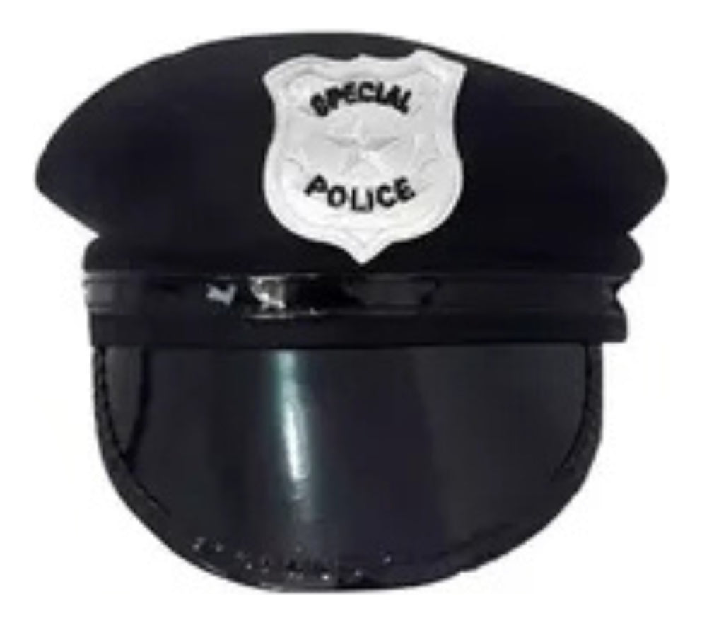 Fantasia Policial Militar Completa Quepe  Algema Suspensório